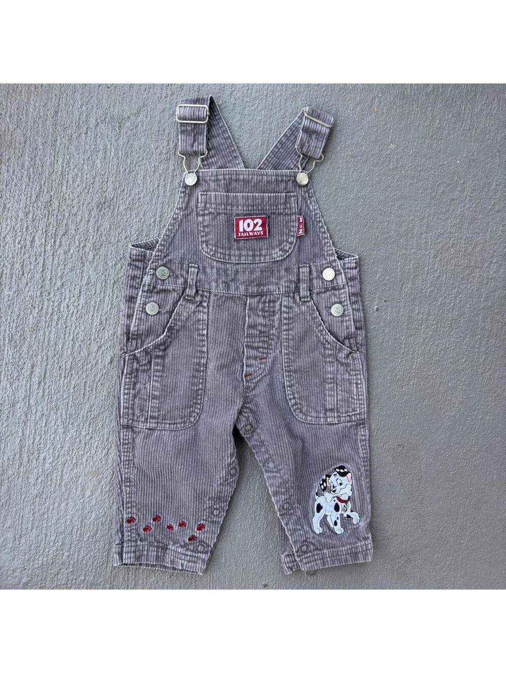 Y2K 102 Dalmatians corduroy overalls Disney embroidery KIDS 12 months 101